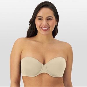 NWT Bali Full Coverage Strapless Multiway Bra 36DD Taupe